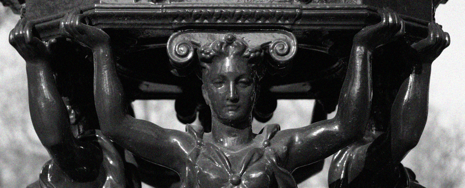 detail of a fountain in Jardin des Tuileries in Paris